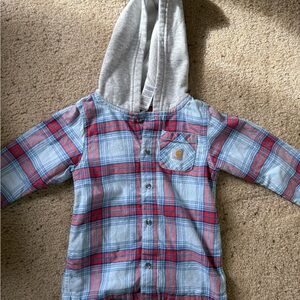 Carhartt Red and Blue Plaid Hoodie